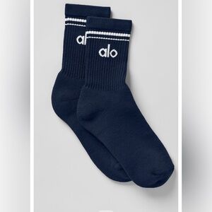 ALO Yoga Navy half crew socks